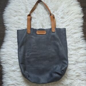 TITCH Gray and Tan Women's Tote Bag
